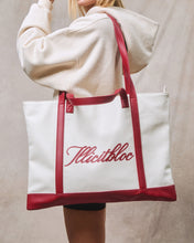 Load image into Gallery viewer, BOWLING TOTE BAG - RED/CREAM
