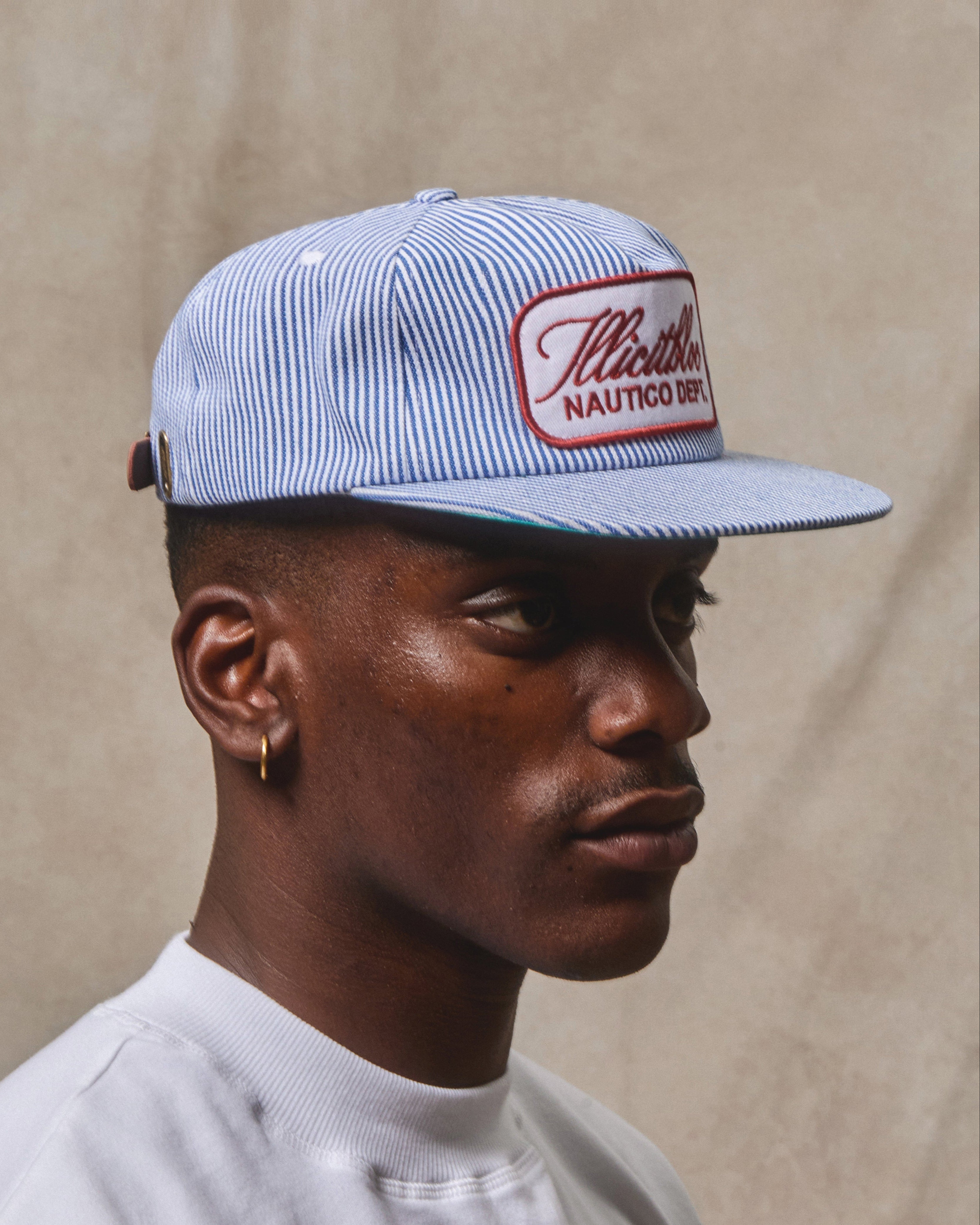 アクセサリー Sud-Sud-Ouest* Long Bill Cap Stripe DEPT. STRIPE CAP - BLUE/WHITE – Illicitbloc
