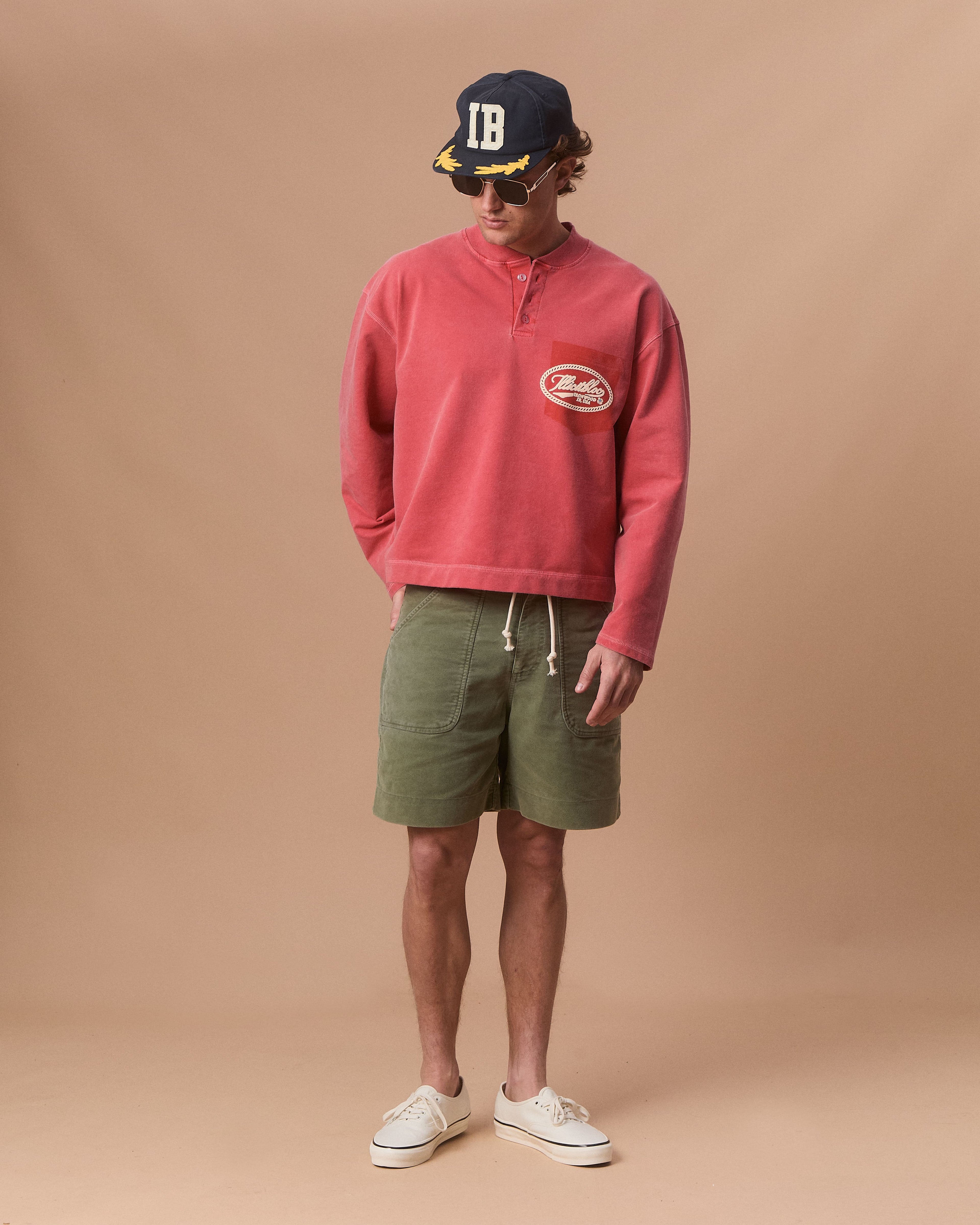 CONCHO CLOUDWEAVE™ HENLEY LONG SLEEVE - CANDY RED