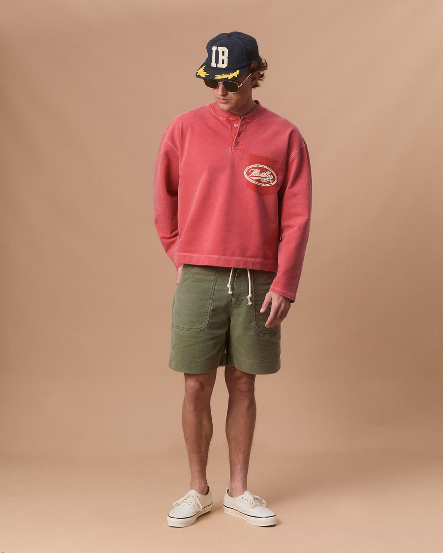 CONCHO CLOUDWEAVE™ HENLEY LONG SLEEVE - CANDY RED