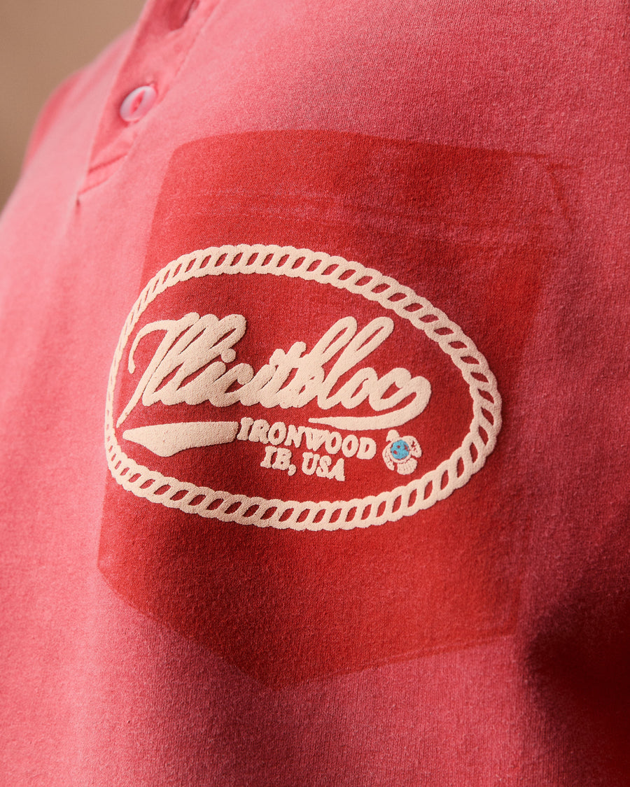 CONCHO CLOUDWEAVE™ HENLEY LONG SLEEVE - CANDY RED