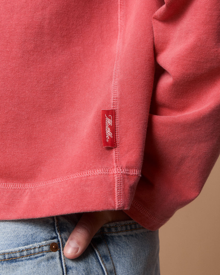 CONCHO CLOUDWEAVE™ HENLEY LONG SLEEVE - CANDY RED