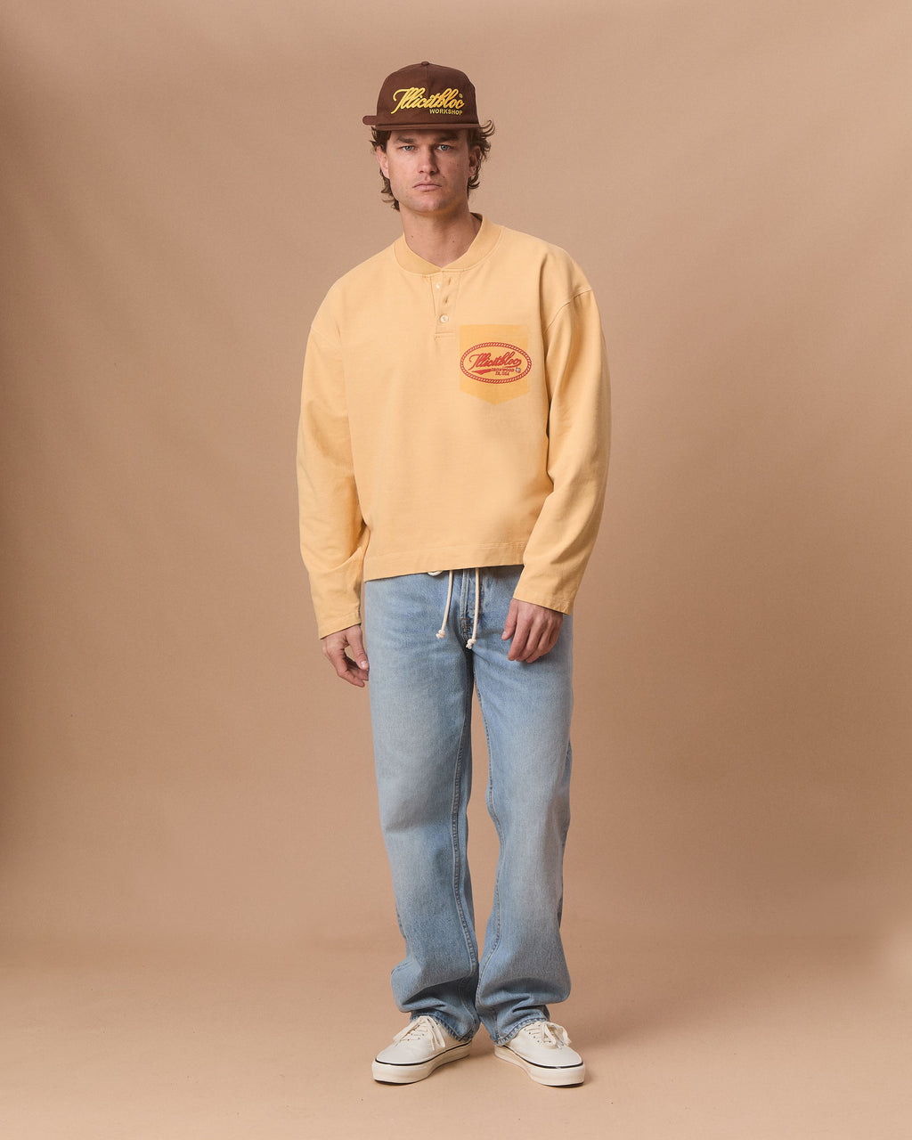 CONCHO CLOUDWEAVE™ HENLEY LONG SLEEVE - MIMOSA