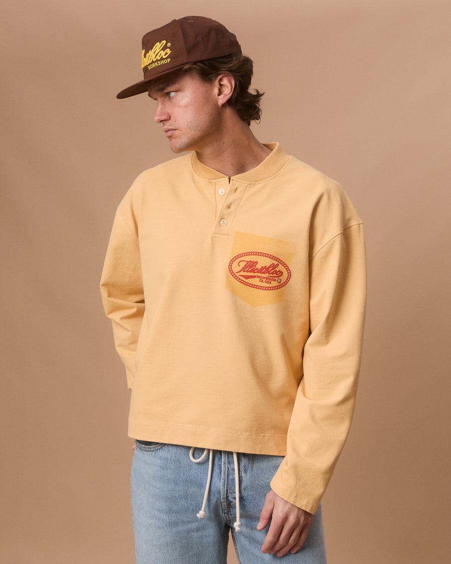 CONCHO CLOUDWEAVE™ HENLEY LONG SLEEVE - MIMOSA