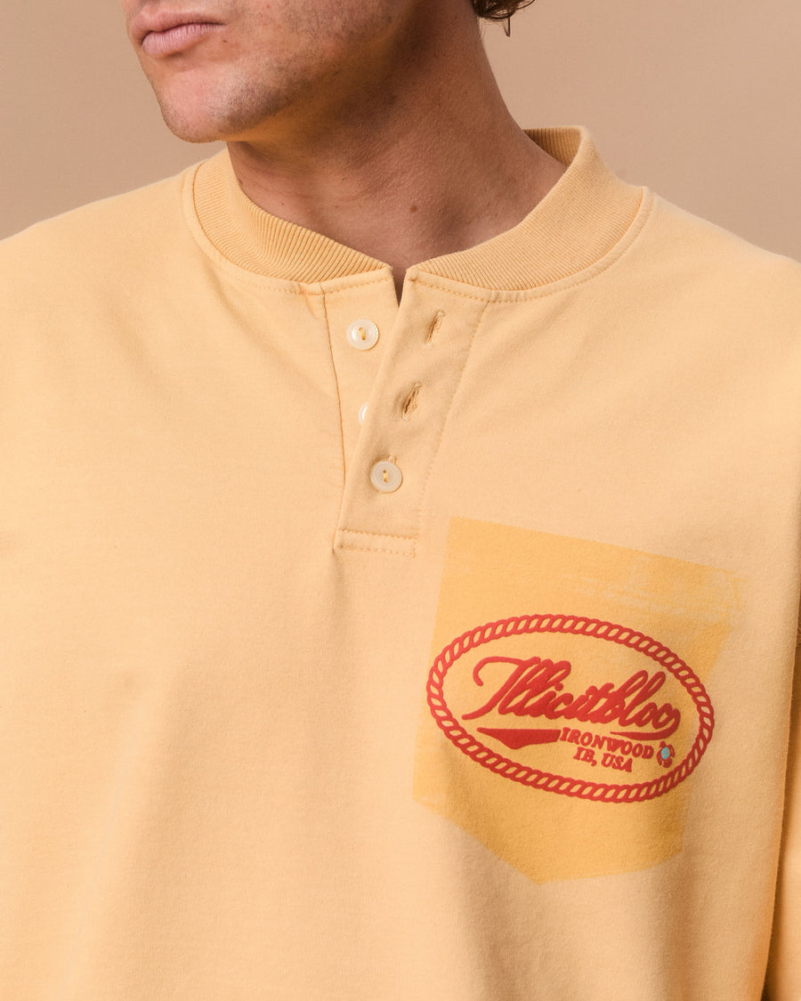 CONCHO CLOUDWEAVE™ HENLEY LONG SLEEVE - MIMOSA