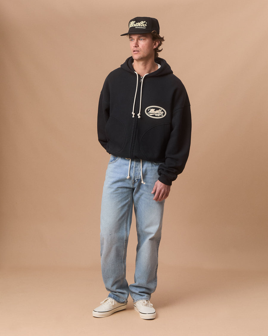 CONCHO IRONWEAVE™ ZIP HOODIE - VINTAGE BLACK