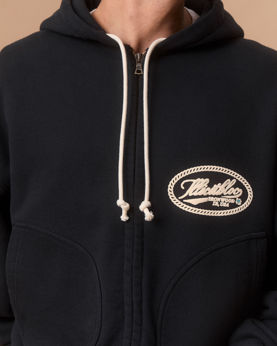 CONCHO IRONWEAVE™ ZIP HOODIE - VINTAGE BLACK
