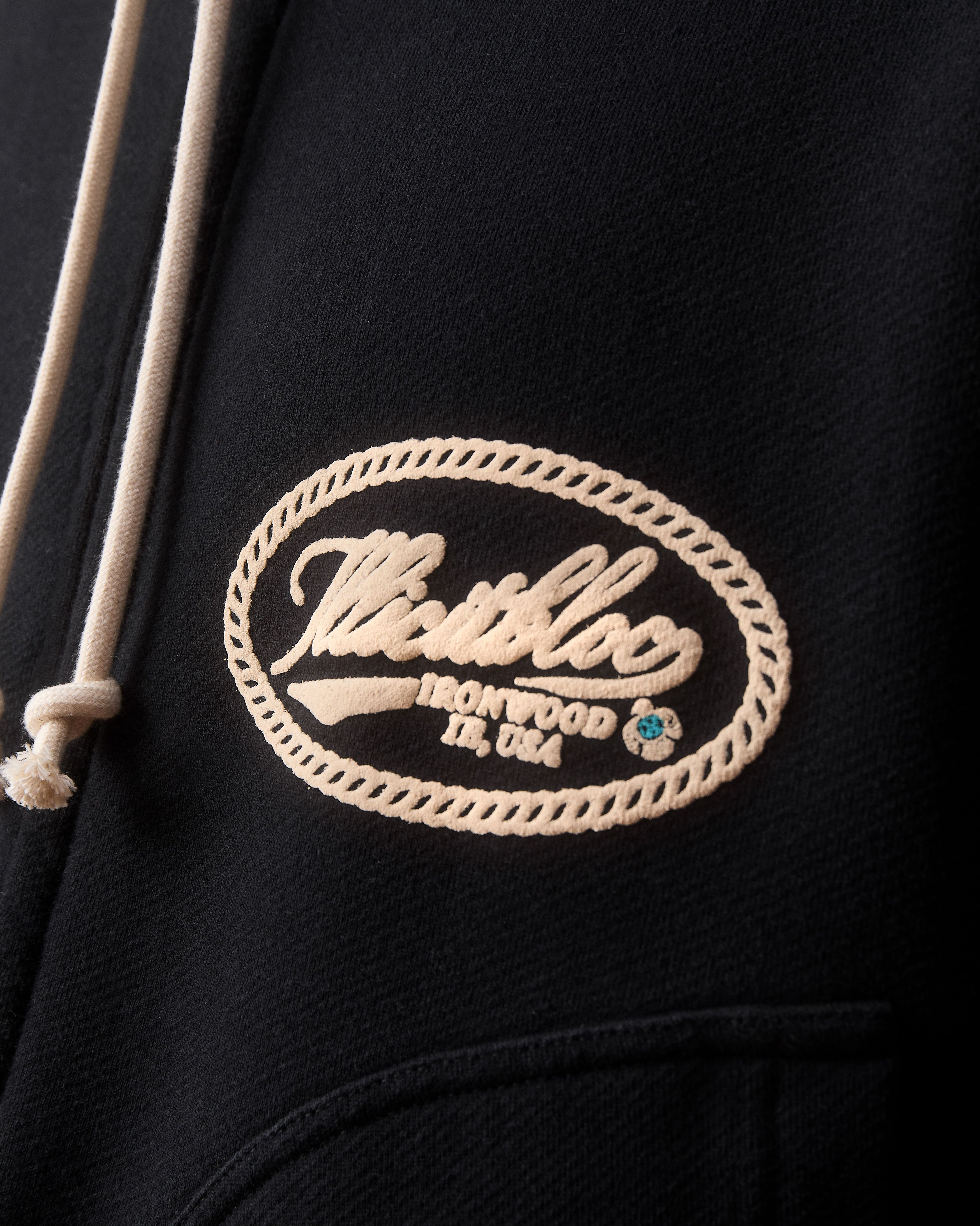 CONCHO IRONWEAVE™ ZIP HOODIE - VINTAGE BLACK