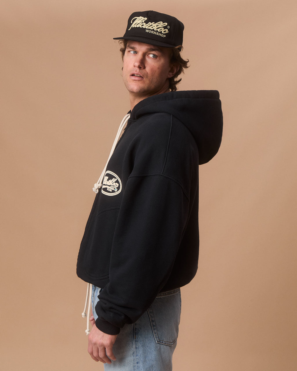 CONCHO IRONWEAVE™ ZIP HOODIE - VINTAGE BLACK