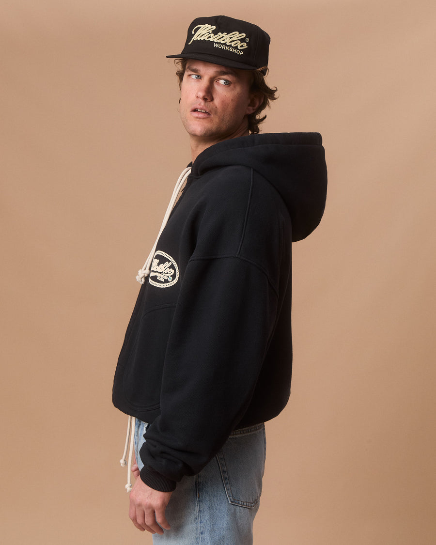 CONCHO IRONWEAVE™ ZIP HOODIE - VINTAGE BLACK