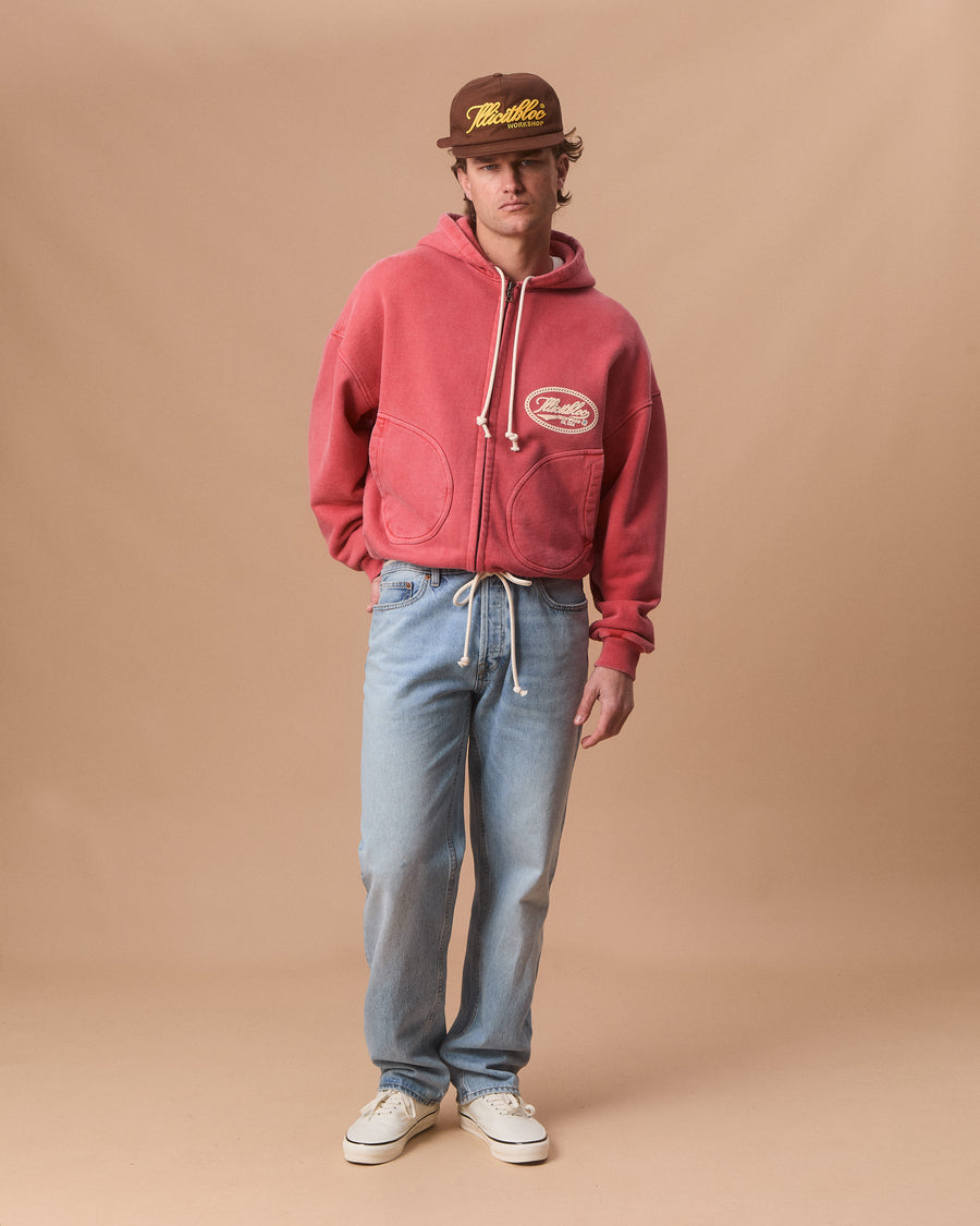 CONCHO IRONWEAVE™ ZIP HOODIE - CANDY RED