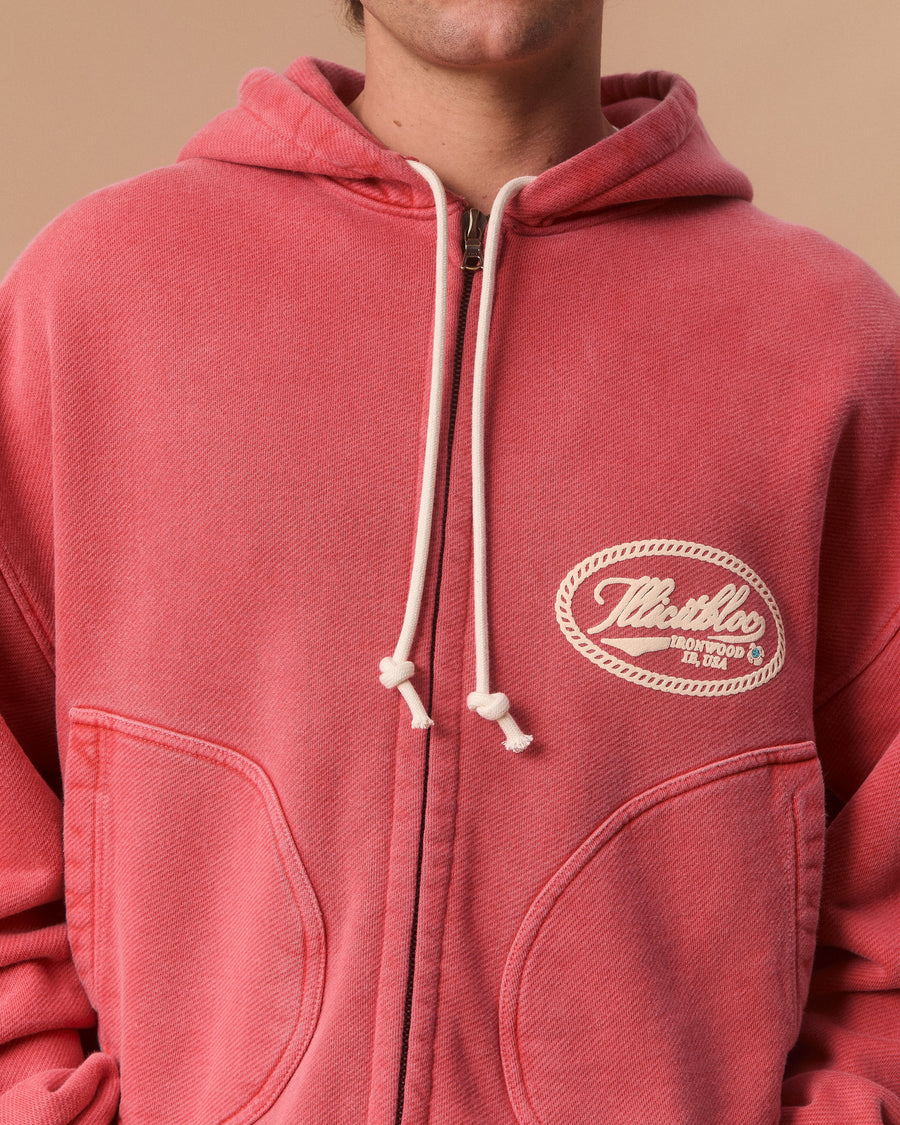 CONCHO IRONWEAVE™ ZIP HOODIE - CANDY RED