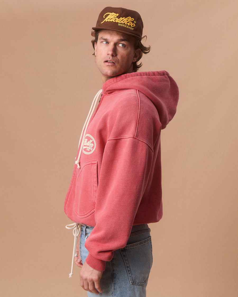 CONCHO IRONWEAVE™ ZIP HOODIE - CANDY RED