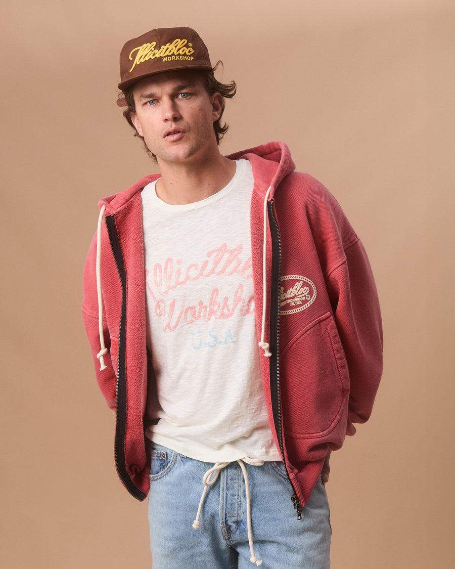 CONCHO IRONWEAVE™ ZIP HOODIE - CANDY RED