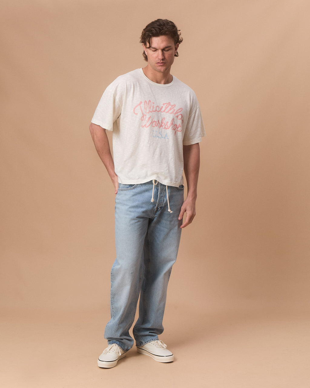 STALLIONS SLUB T-SHIRT - IVORY