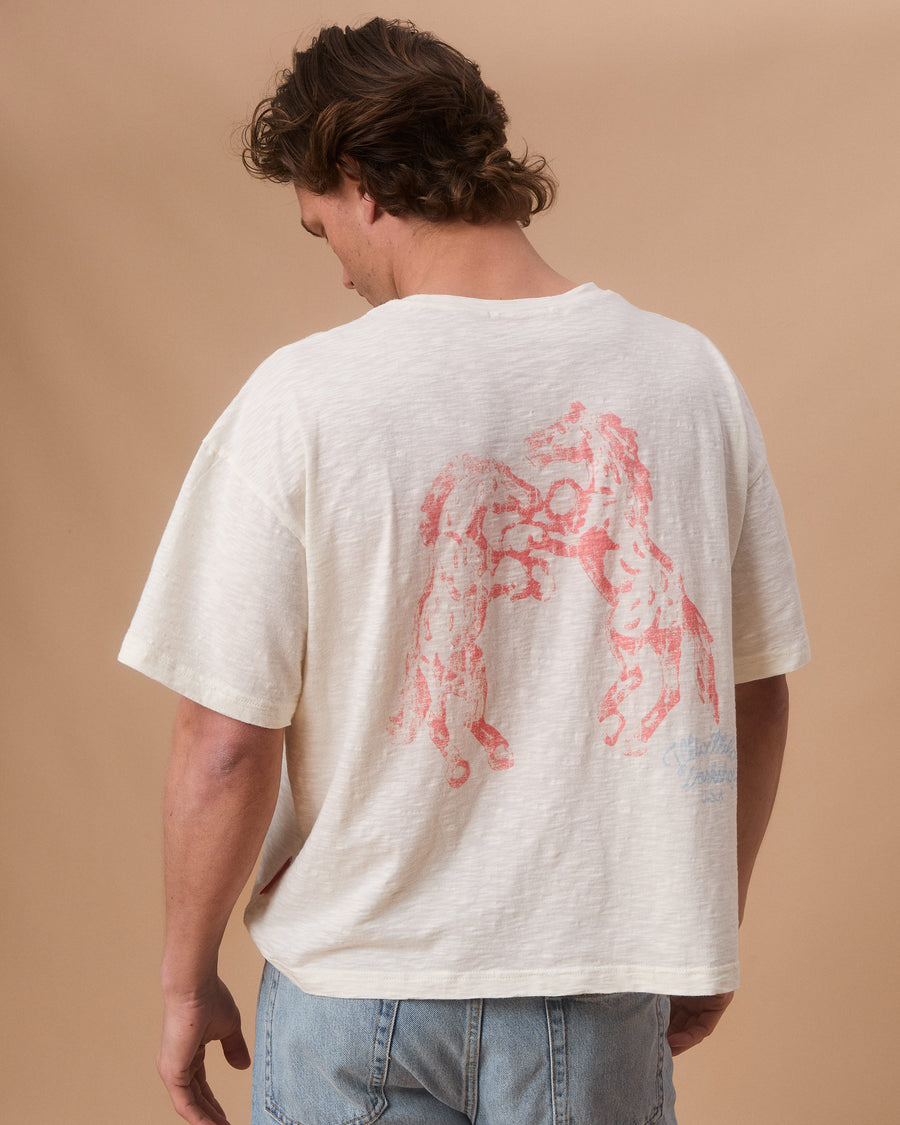 STALLIONS SLUB T-SHIRT - IVORY