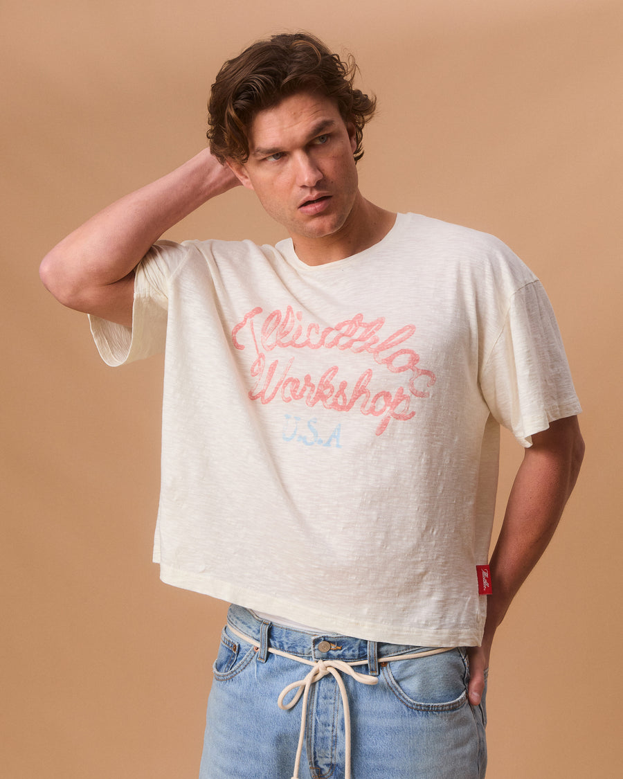 STALLIONS SLUB T-SHIRT - IVORY