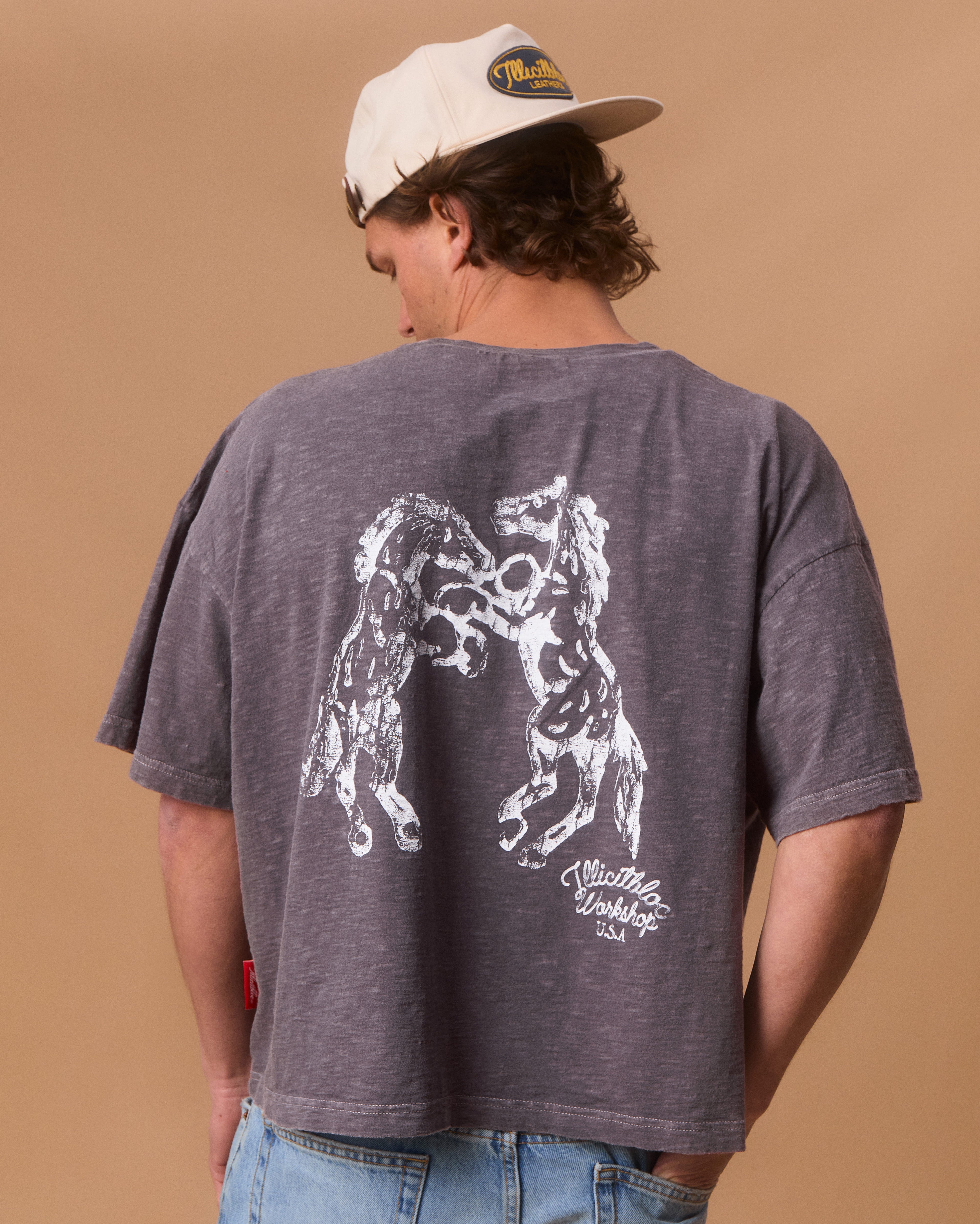 STALLIONS SLUB T-SHIRT - SLATE