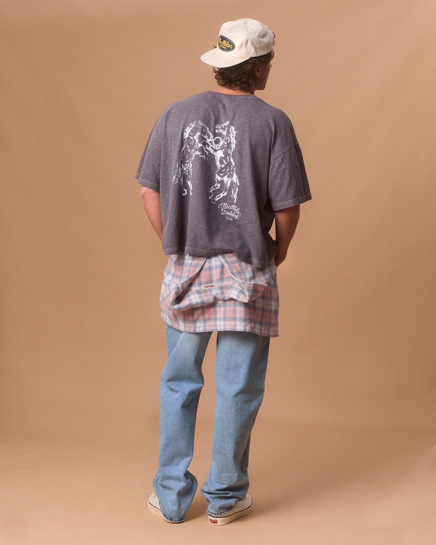 STALLIONS SLUB T-SHIRT - SLATE