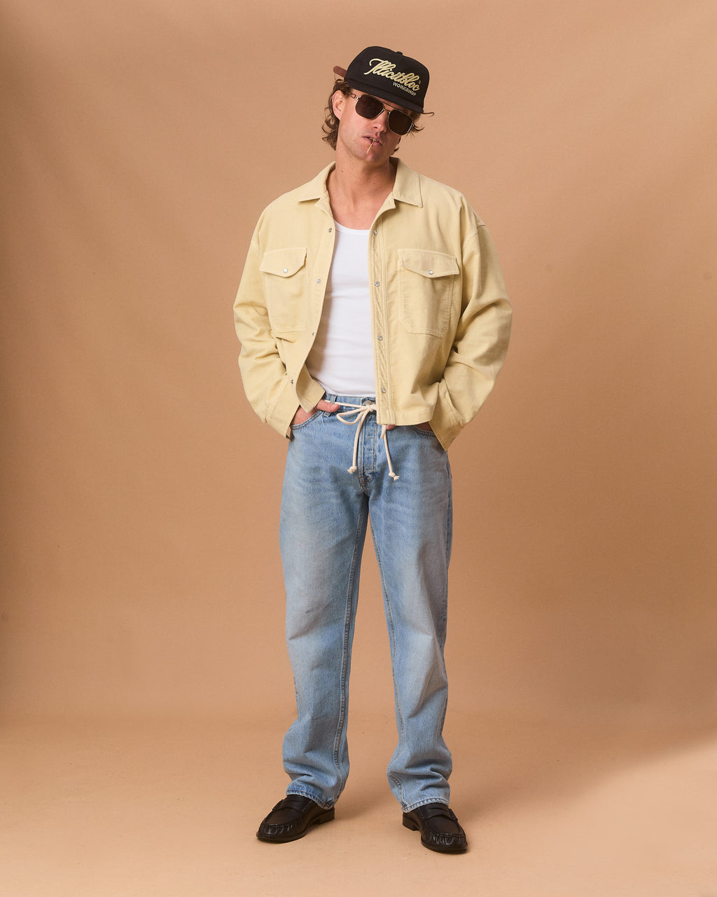 MOLESKIN RANCH STUD SHIRT - BUTTERCREAM