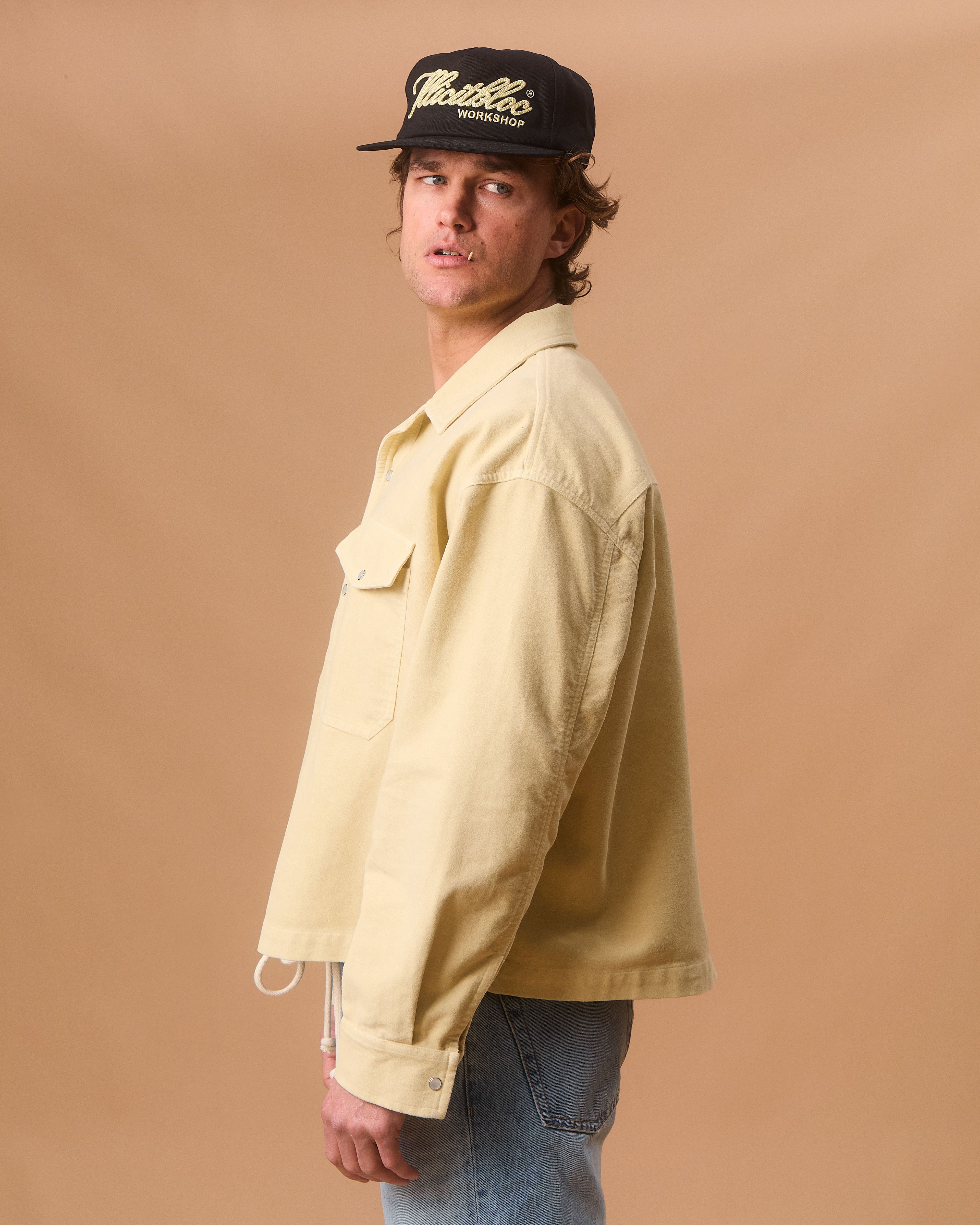 MOLESKIN RANCH STUD SHIRT - BUTTERCREAM