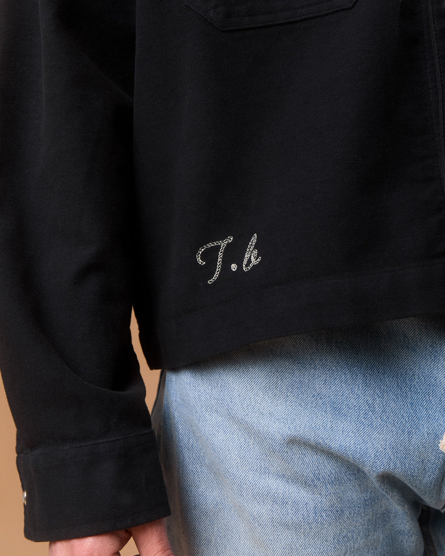 MOLESKIN RANCH STUD SHIRT - BLACK