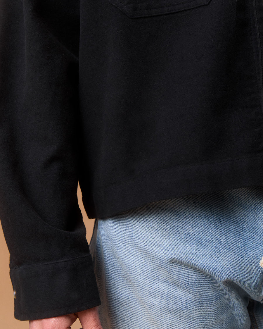 MOLESKIN RANCH STUD SHIRT - BLACK
