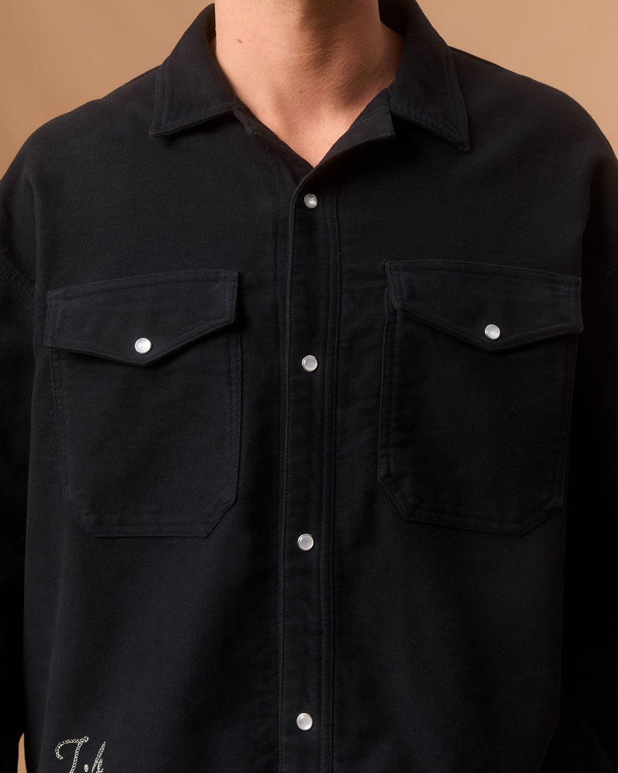 MOLESKIN RANCH STUD SHIRT - BLACK