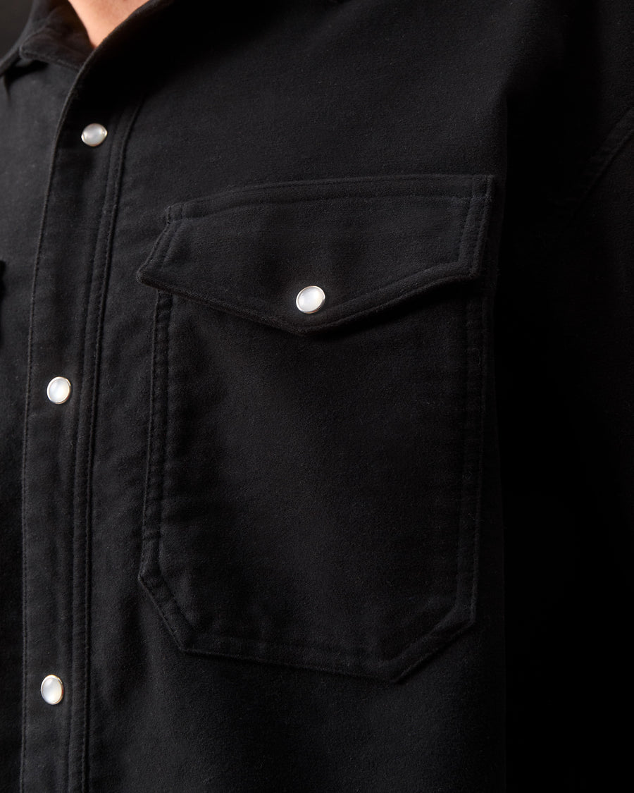 MOLESKIN RANCH STUD SHIRT - BLACK