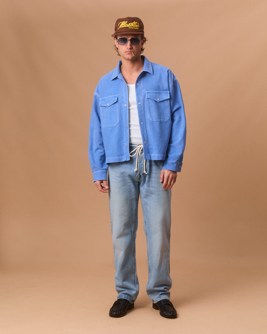 MOLESKIN RANCH STUD SHIRT - OXFORD BLUE