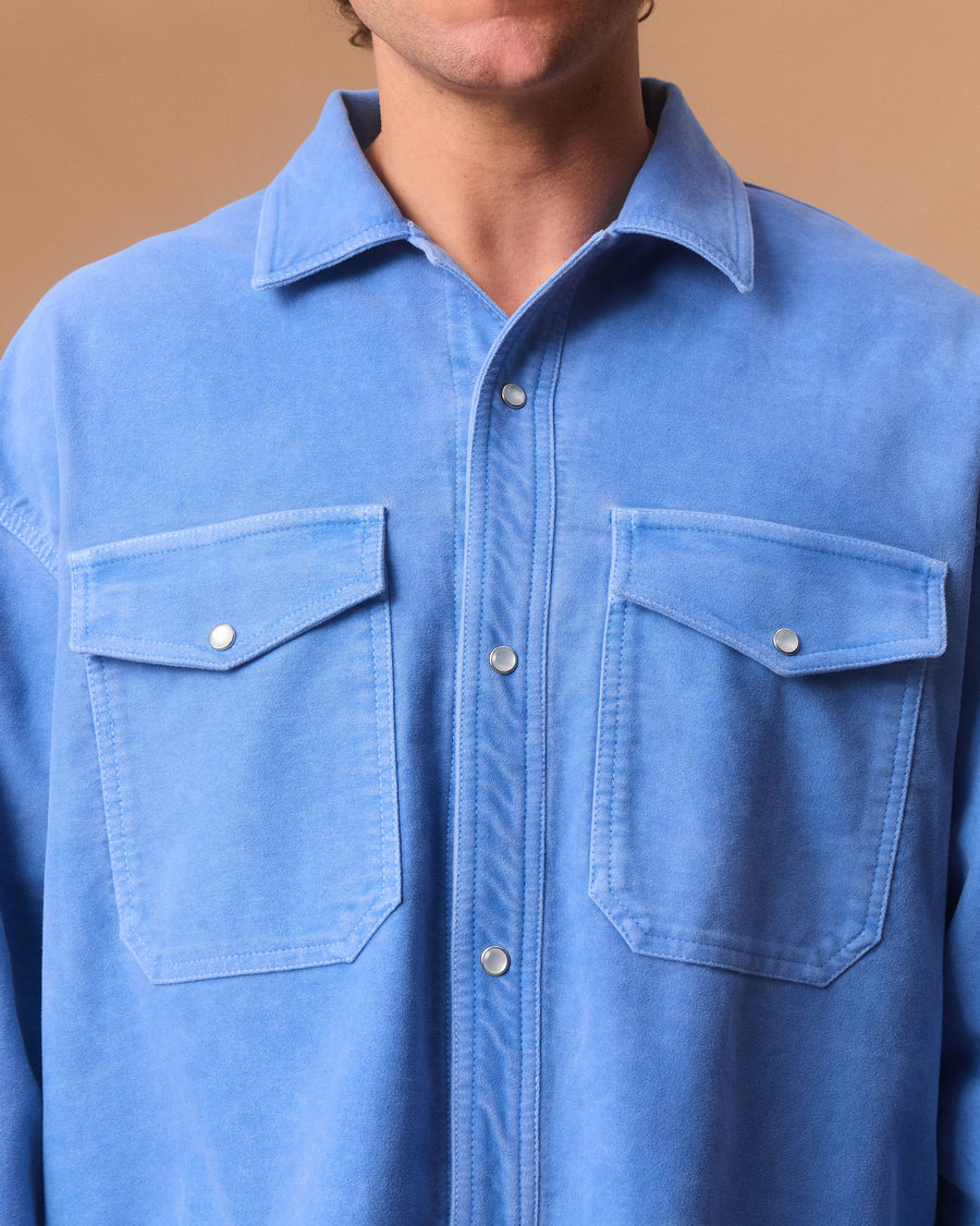 MOLESKIN RANCH STUD SHIRT - OXFORD BLUE