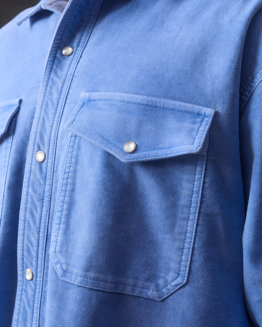 MOLESKIN RANCH STUD SHIRT - OXFORD BLUE