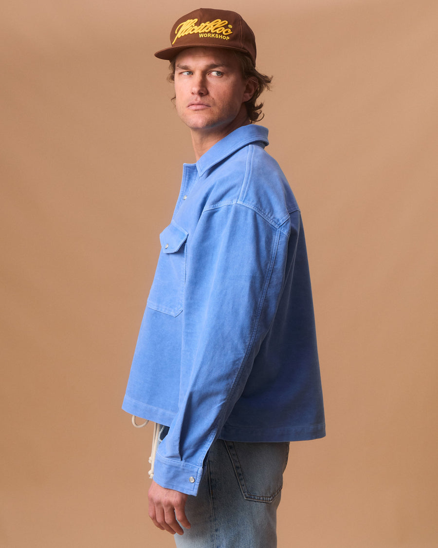 MOLESKIN RANCH STUD SHIRT - OXFORD BLUE