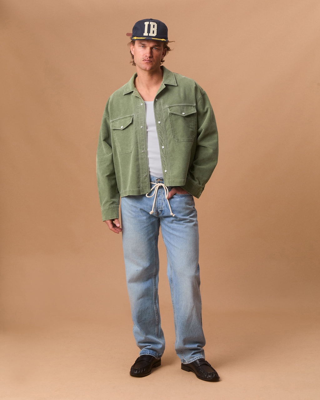 MOLESKIN RANCH STUD SHIRT - MOSS GRAY