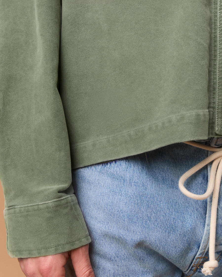 MOLESKIN RANCH STUD SHIRT - MOSS GRAY