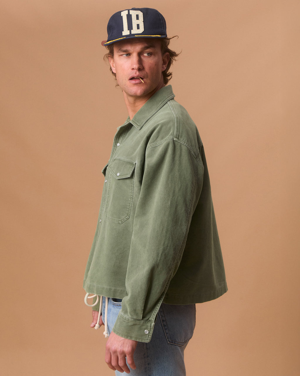 MOLESKIN RANCH STUD SHIRT - MOSS GRAY