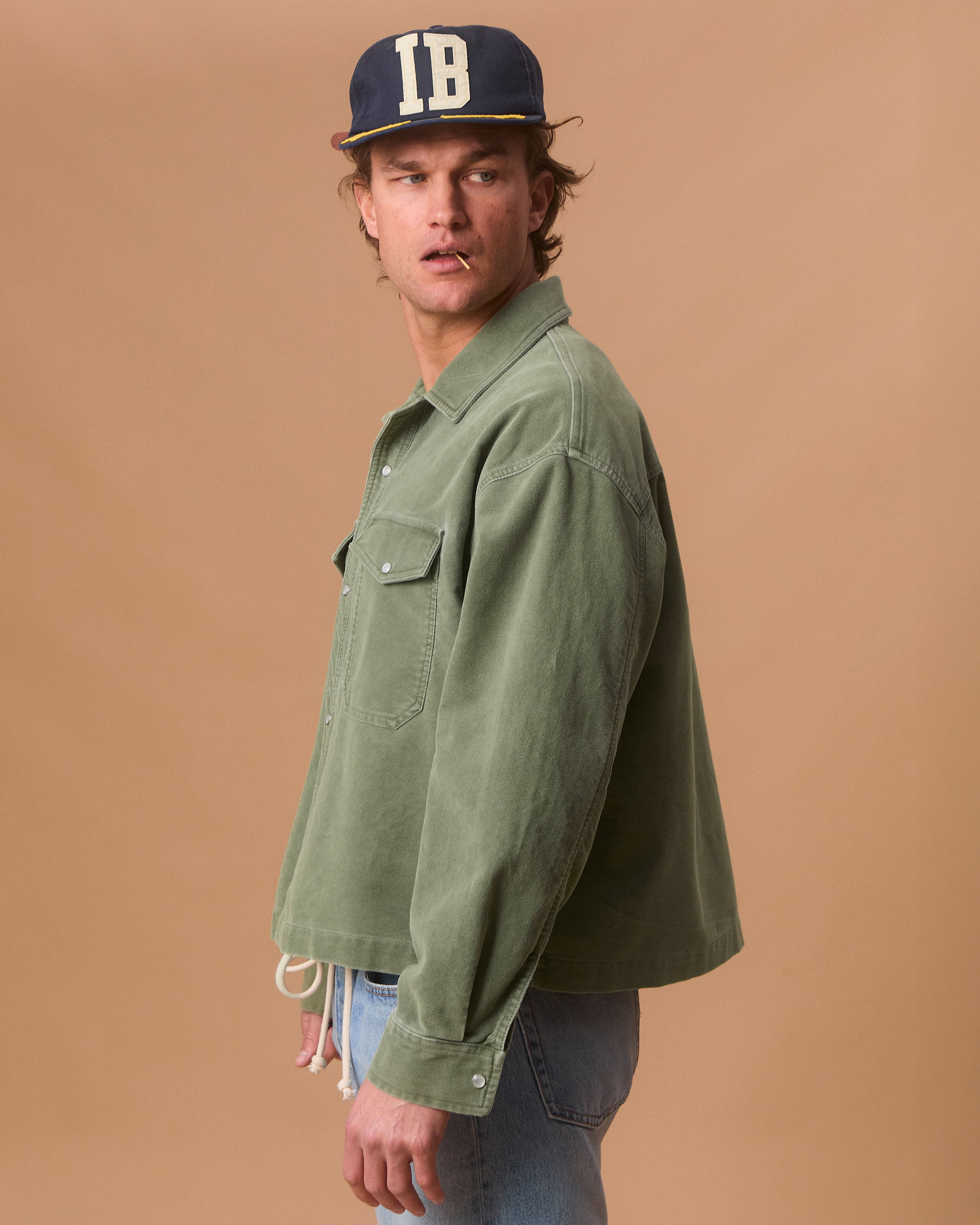 MOLESKIN RANCH STUD SHIRT - MOSS GRAY