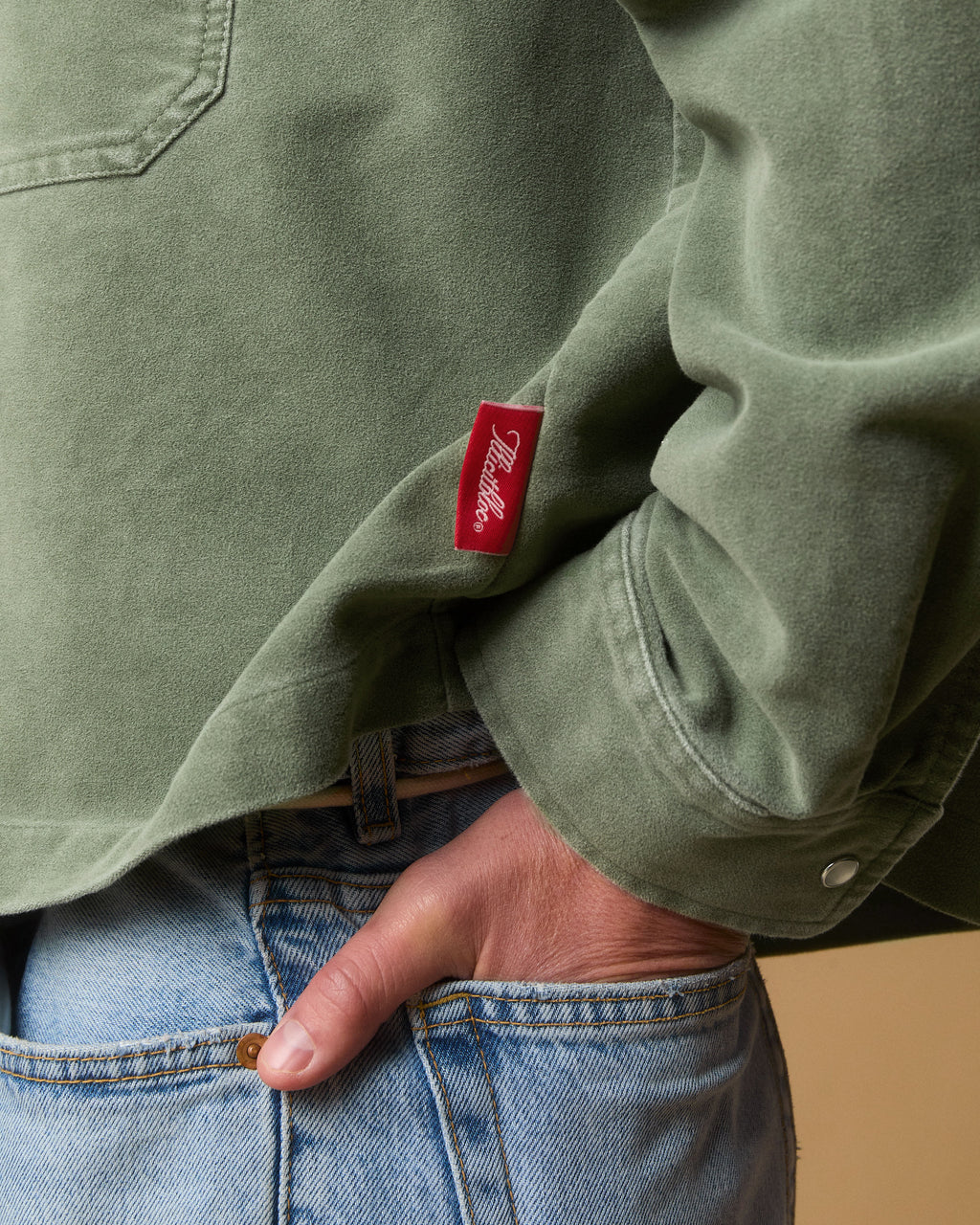 MOLESKIN RANCH STUD SHIRT - MOSS GRAY