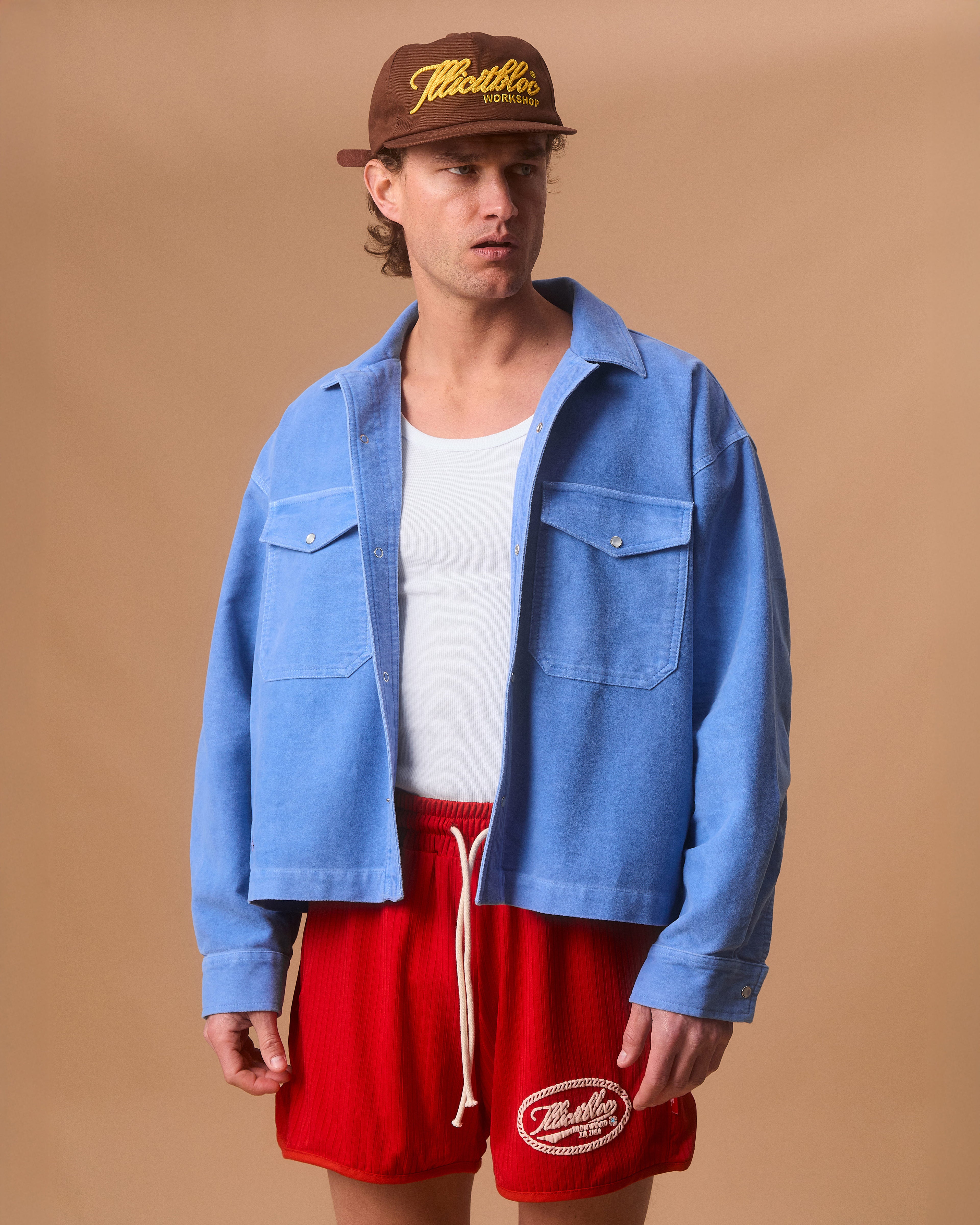 MOLESKIN RANCH STUD SHIRT - OXFORD BLUE