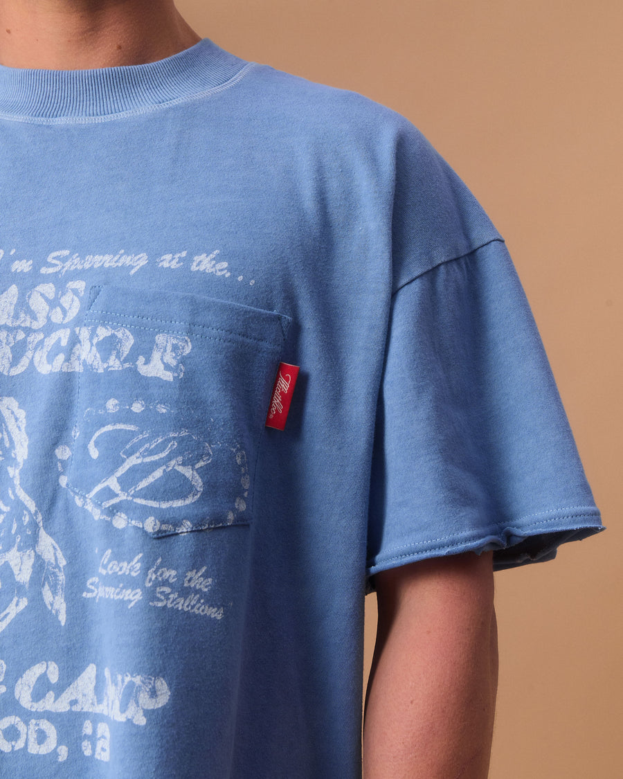 CAMP FEATHERKNIT™ RAW HEM T-SHIRT - POWDER BLUE