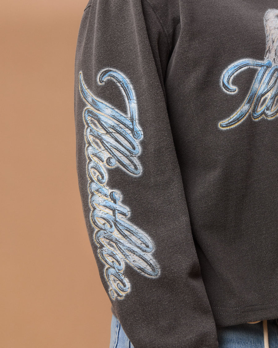 CHROME FEATHERKNIT™ LONG SLEEVE T-SHIRT - CHARCOAL