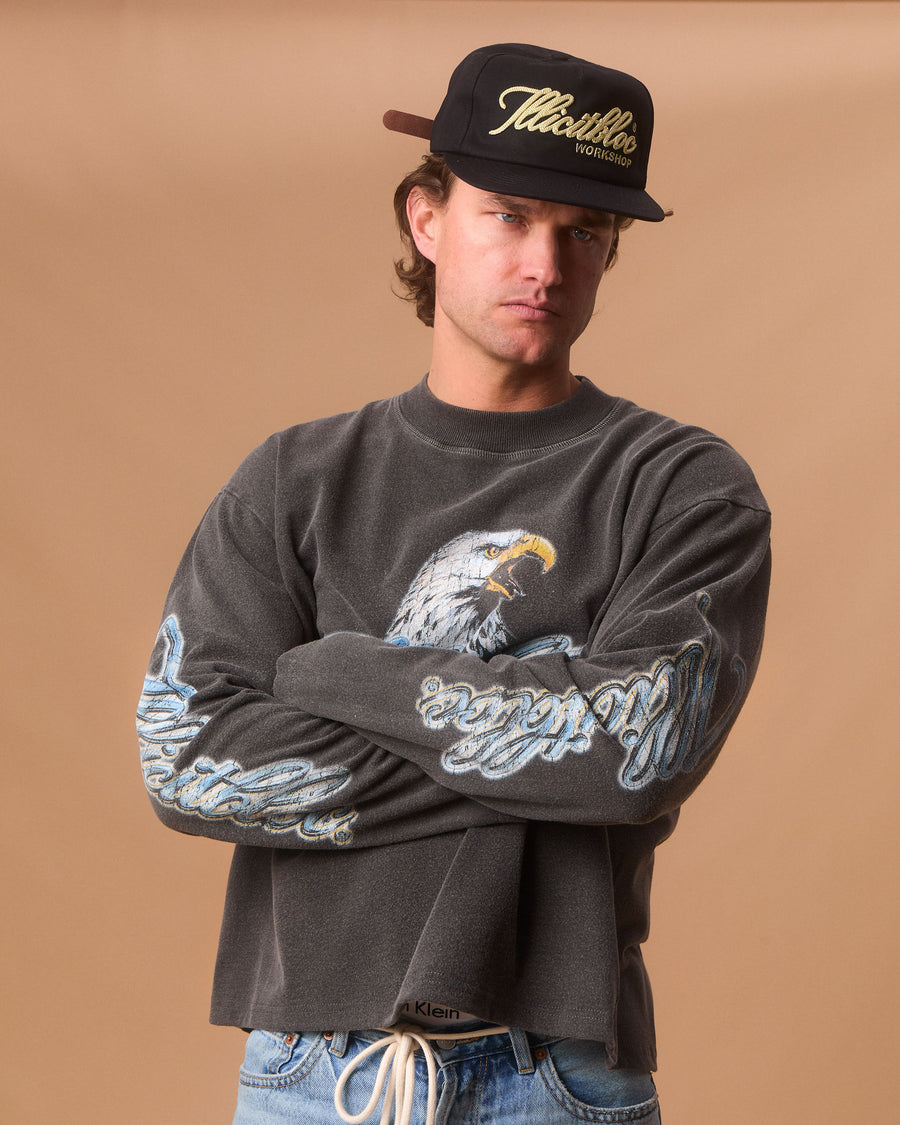 CHROME FEATHERKNIT™ LONG SLEEVE T-SHIRT - CHARCOAL