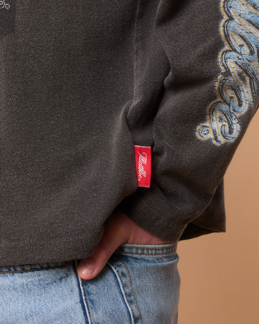 CHROME FEATHERKNIT™ LONG SLEEVE T-SHIRT - CHARCOAL