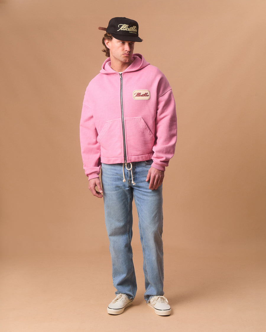 PATCHWORK TITANWEAVE™ ZIP HOODIE - WASHED PINK
