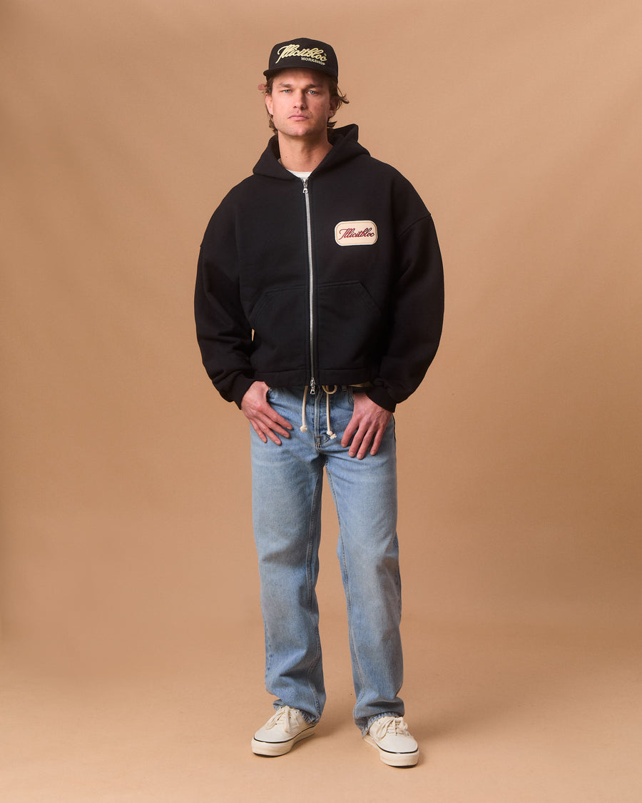 PATCHWORK TITANWEAVE™ ZIP HOODIE - BLACK
