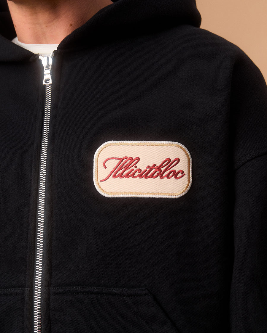 PATCHWORK TITANWEAVE™ ZIP HOODIE - BLACK