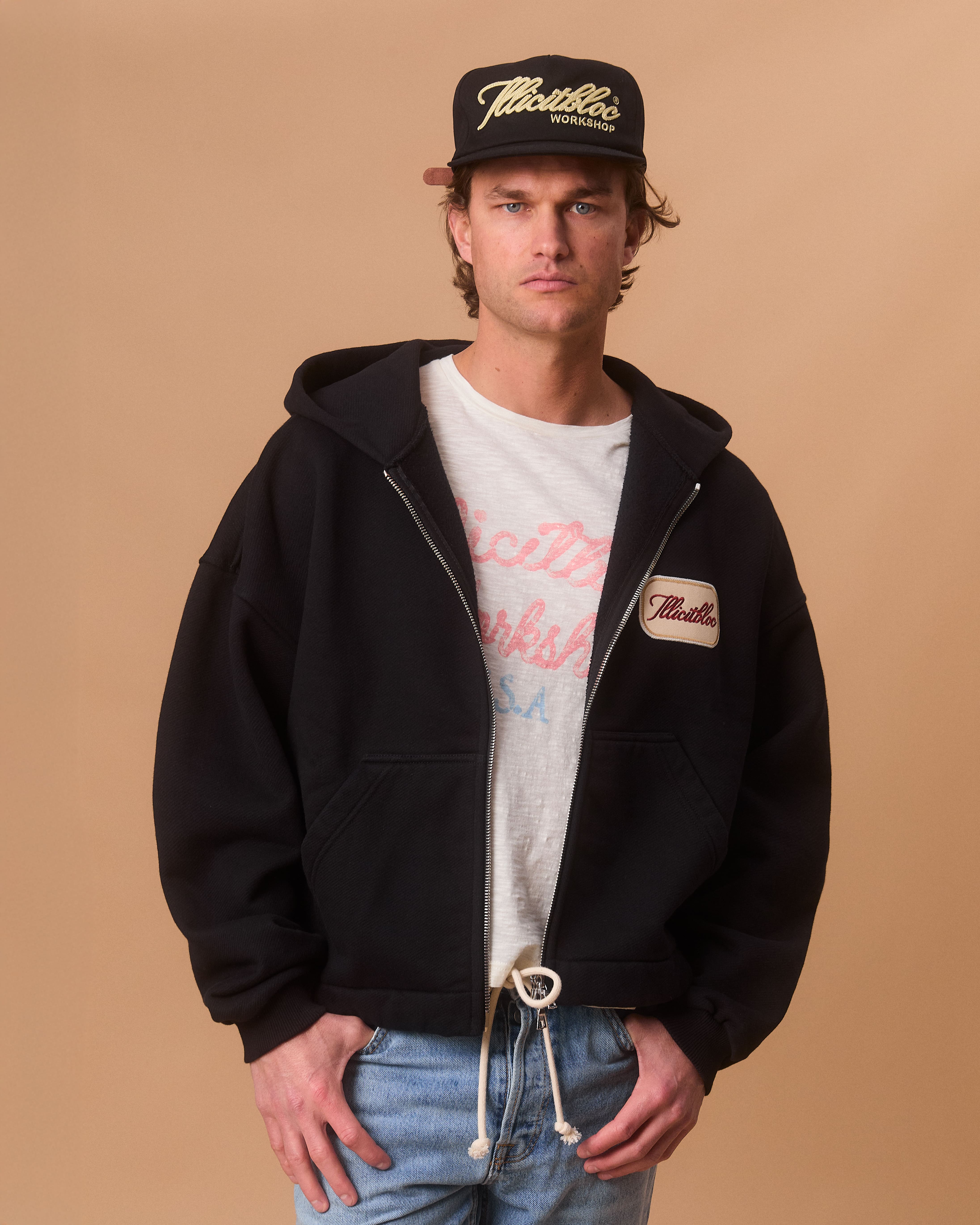 PATCHWORK TITANWEAVE™ ZIP HOODIE - BLACK – Illicitbloc