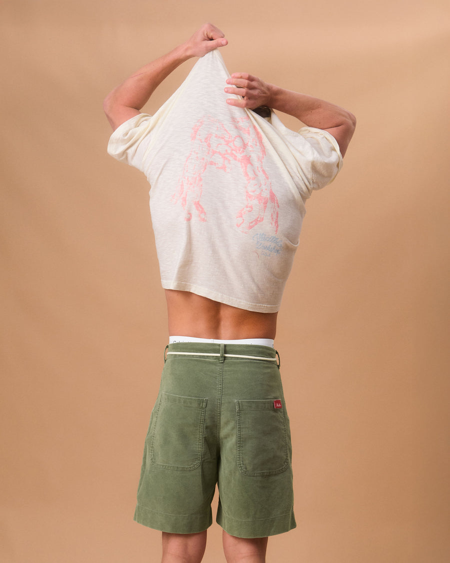 MOLESKIN FATIGUE SHORTS - MOSS GRAY