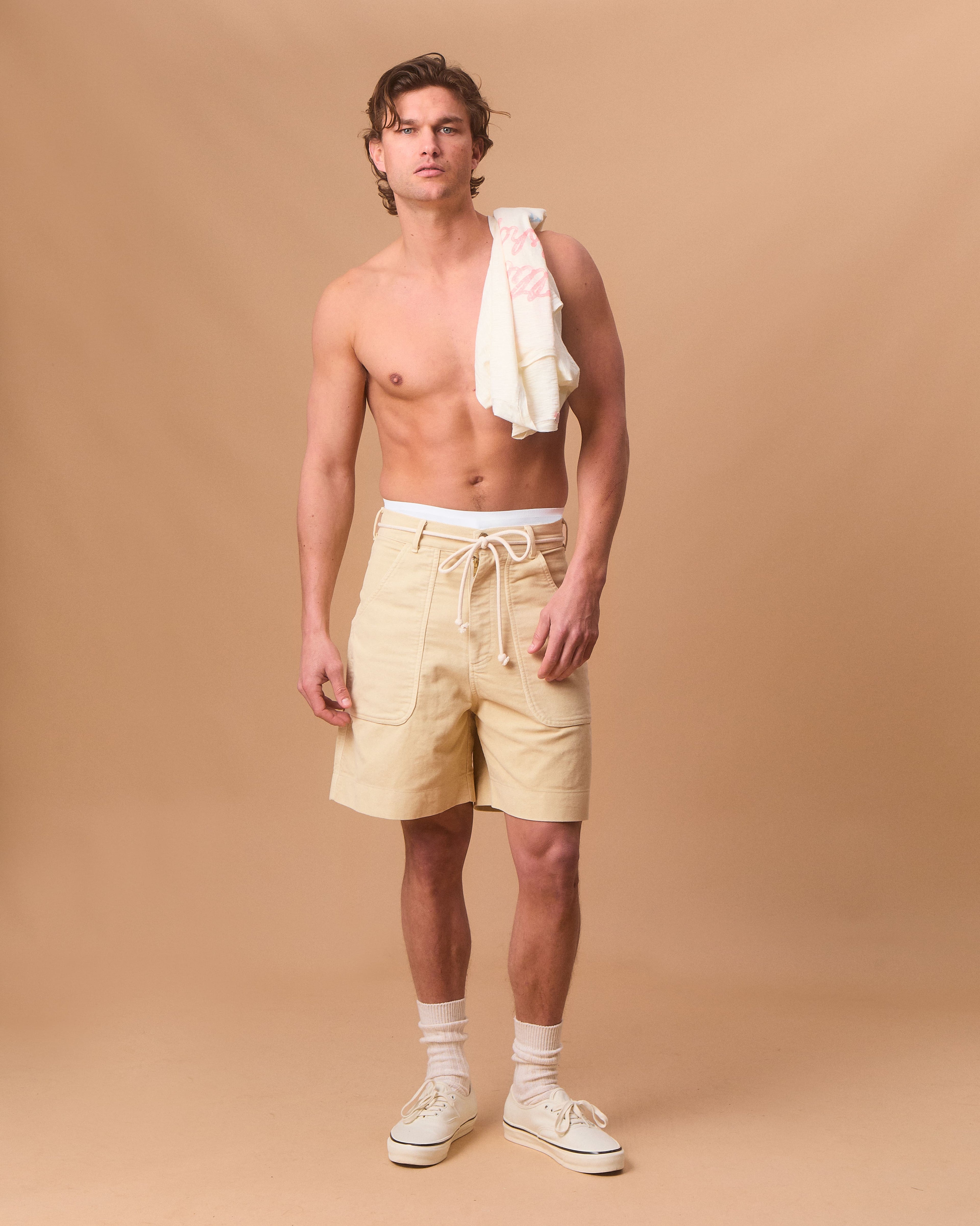 MOLESKIN FATIGUE SHORTS - BUTTERCREAM