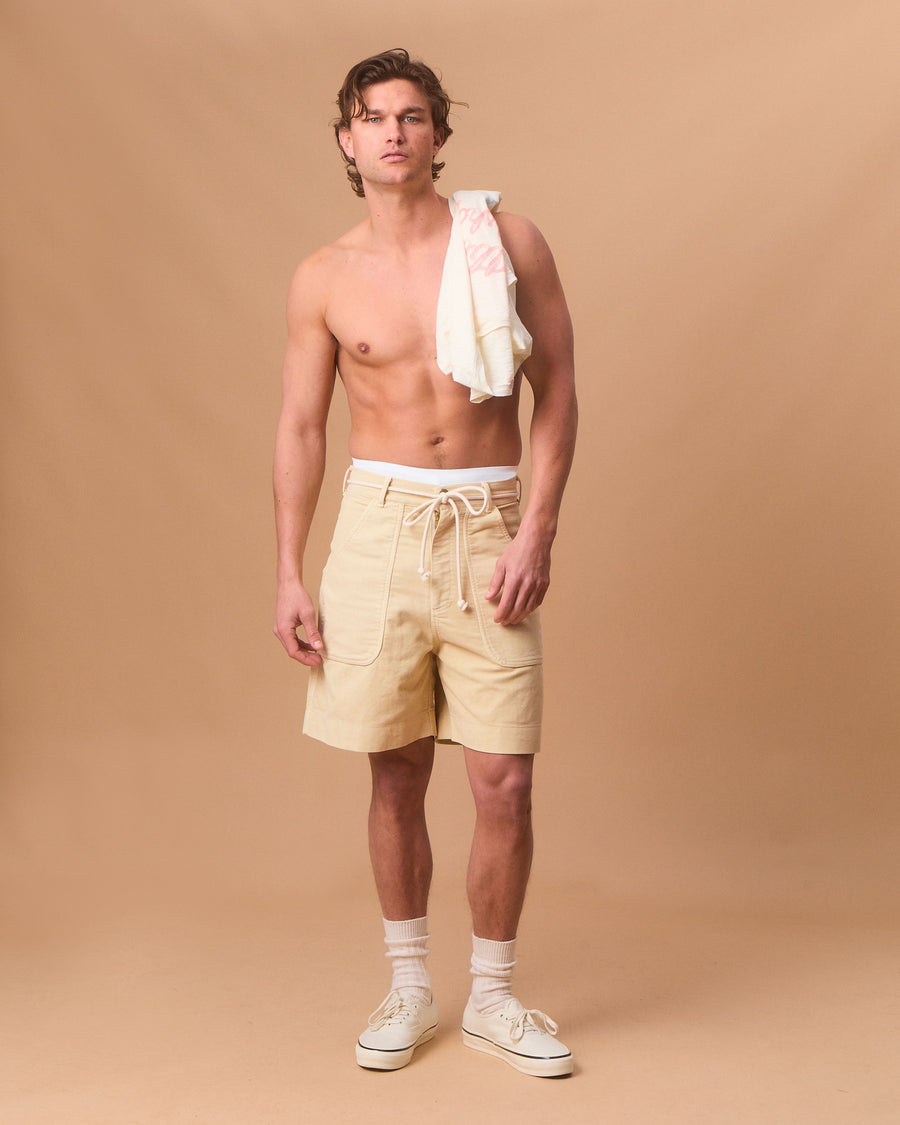 MOLESKIN FATIGUE SHORTS - BUTTERCREAM